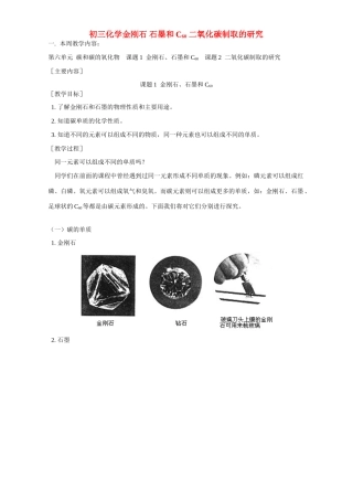 初三化学复习 金刚石 石墨和C60 二氧化碳制取的研究 人教实验版 试题