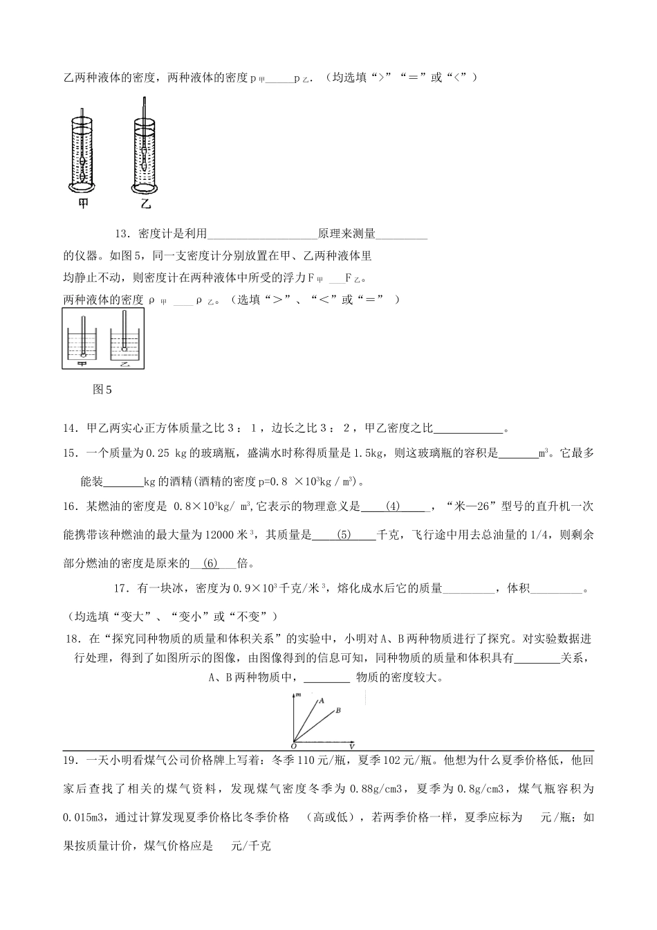 九年级物理 第十一章质量与密度专题训练3 人教新课标版试卷_第2页