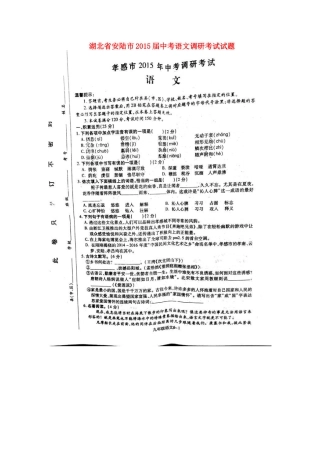 中考语文调研考试试卷试卷(00002)