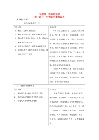 初中生物会考复习之专题训练篇四 济南版 试题
