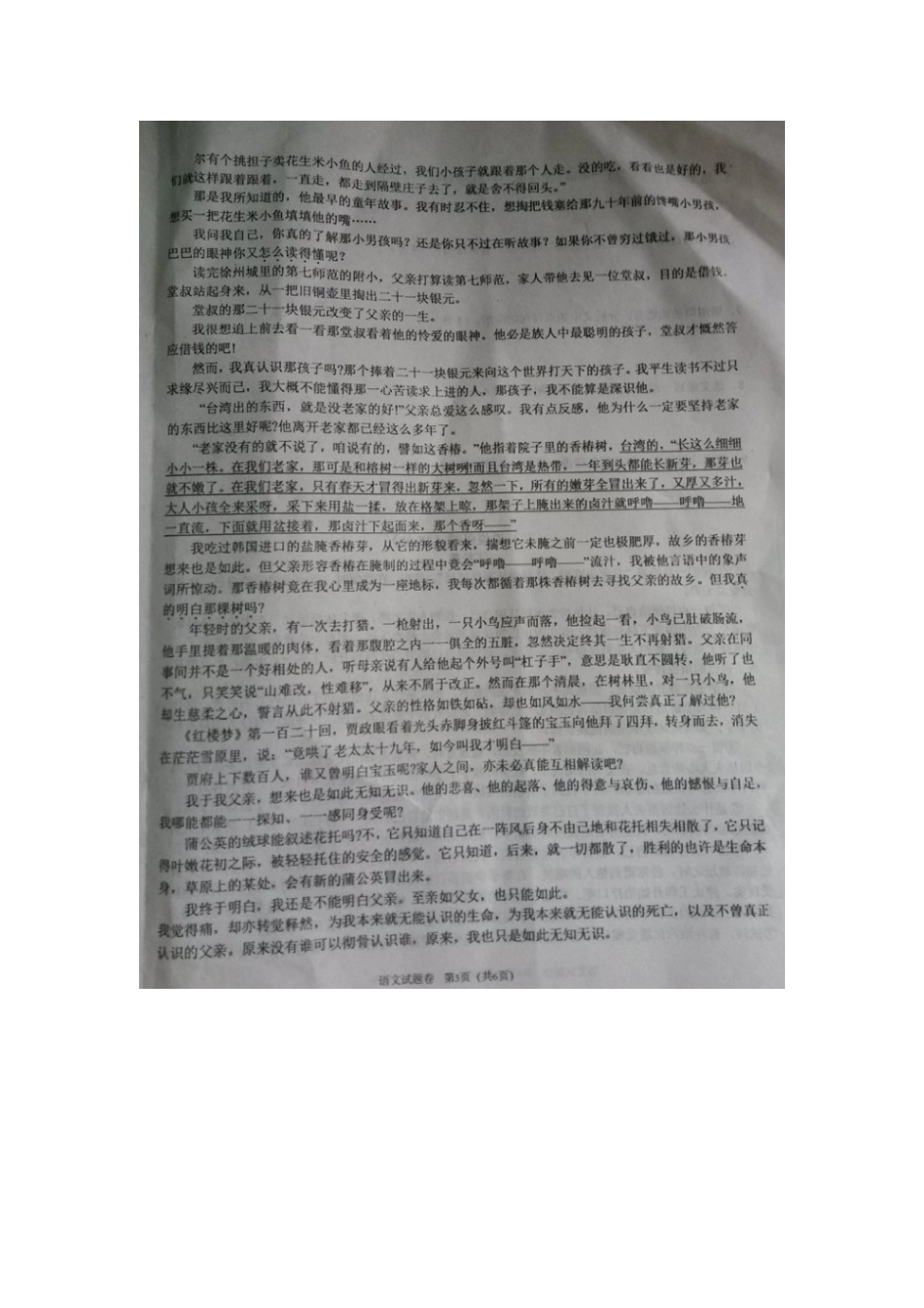 安徽省芜湖市弋江、工山片九年级语文上学期期末考试卷新人教版试卷_第3页