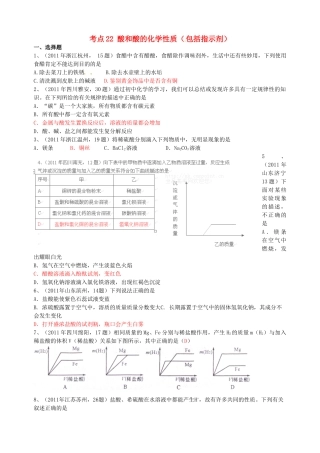 九年级化学下册 考点22 酸和酸的化学性质1 人教新课标版试卷