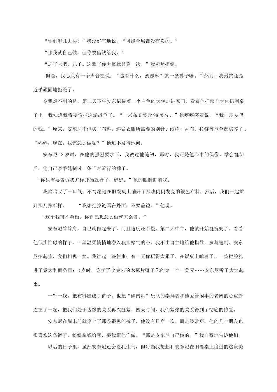 中考语文小说阅读复习试卷_第3页