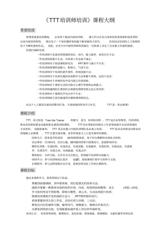 于海博TTT培训师培训课程大纲副本