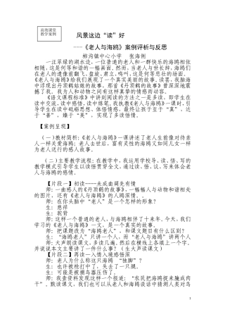 老人与海鸥案例反思
