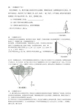 中考中的三角函数、相似、勾股定理