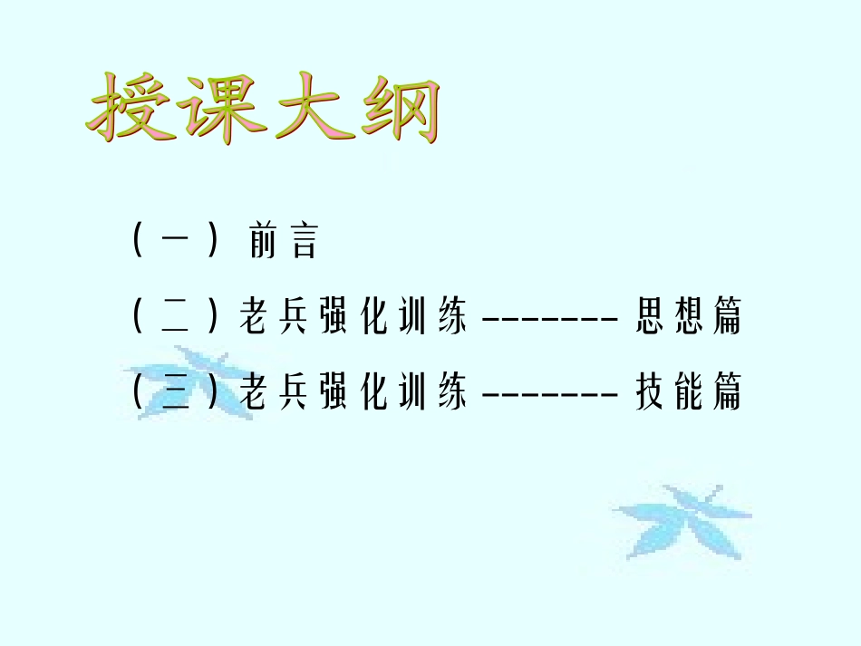 保险公司培训：《老兵强化训练》讲师手册_第3页