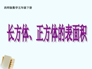 长方体、正方体的表面积