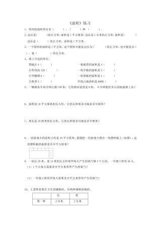 《面积》练习