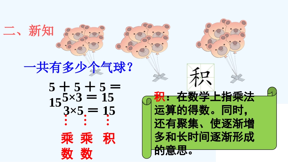 小学数学人教2011课标版二年级认识乘法各部分名称教学ppt_第3页
