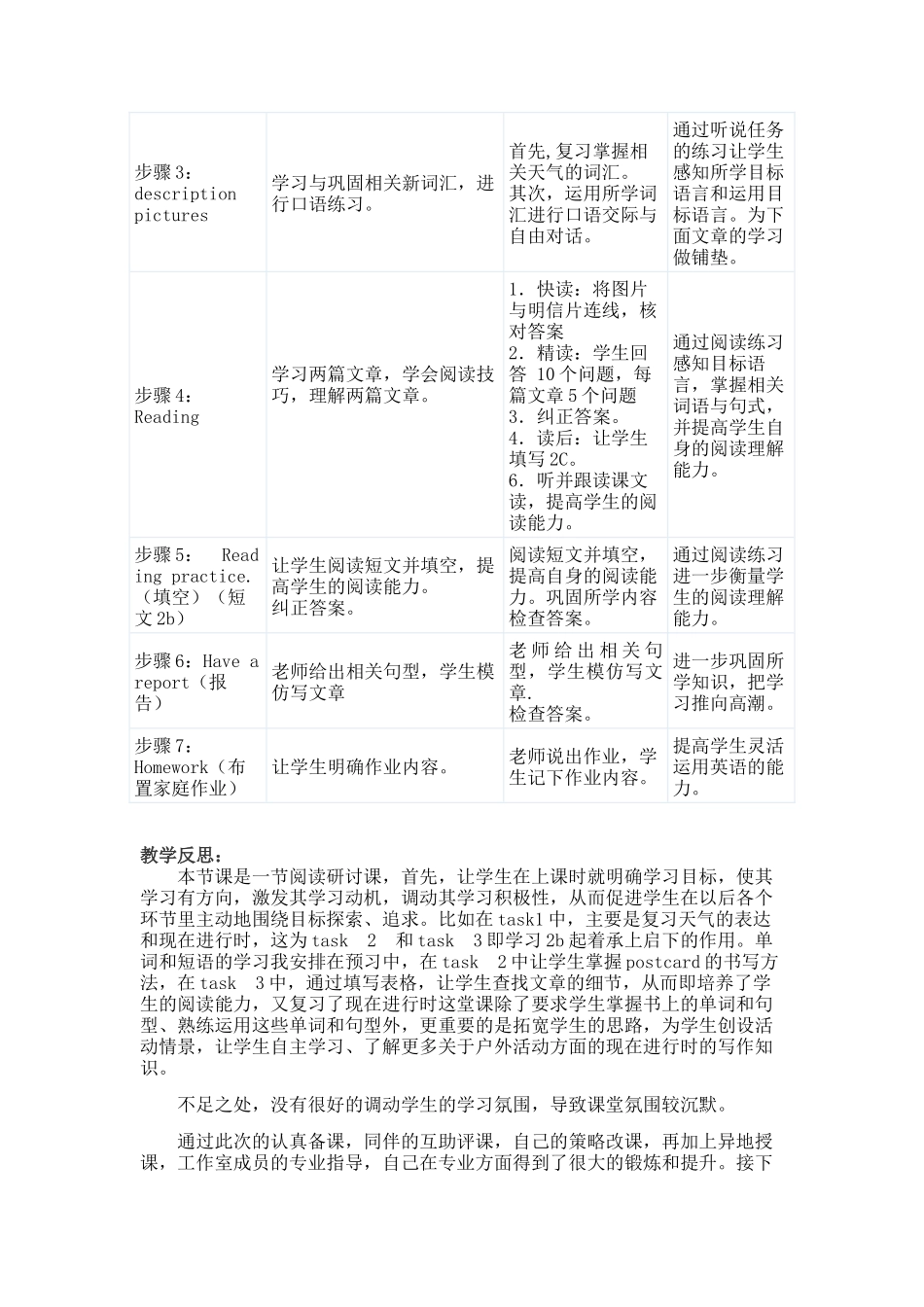 段鸿雁unit7教学设计及反思_第2页