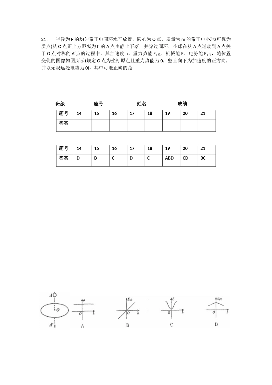 高三物理第二学期中午小测（14）_第3页