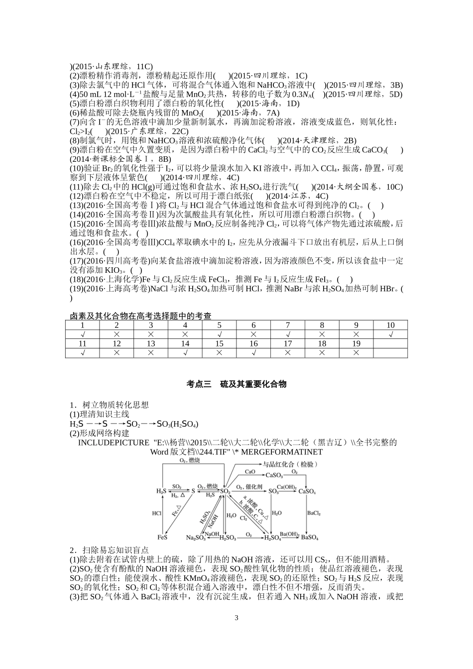 知识清单之二：非金属及其重要化合物_第3页