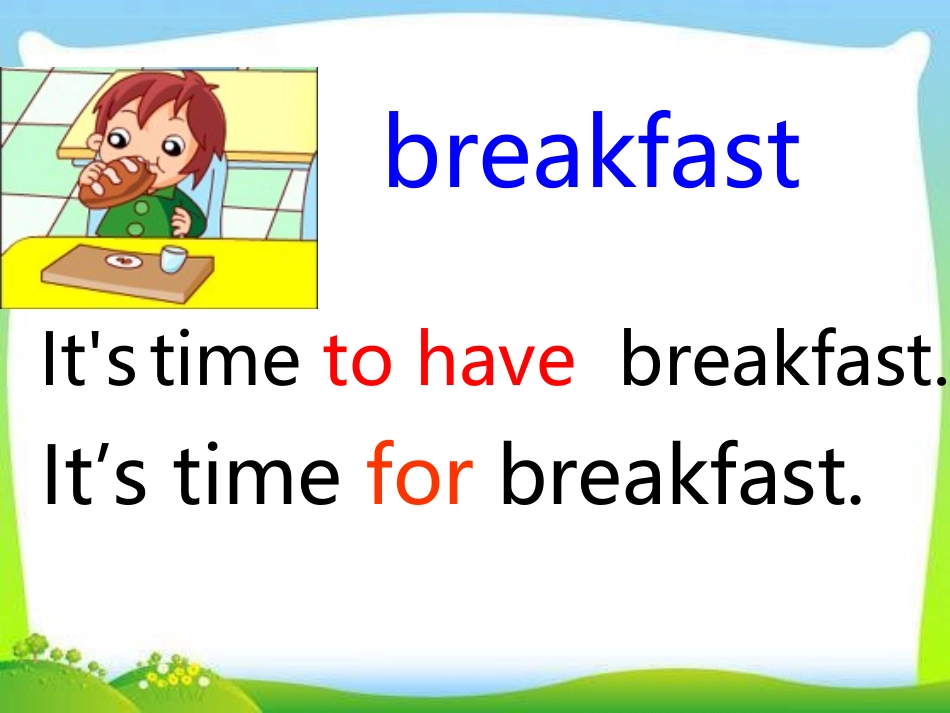 新pep小学英语四年级下册Unit2-What-time-is-it-B-let's-talk_第3页