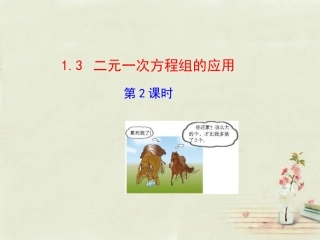 湘教新版七下：1.3-二元一次方程组的应用(第2课时)