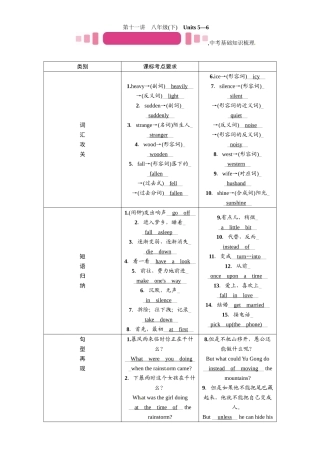 2017年中考英语八年级下册教材同步复习题14份第十一讲　八年级(下)　Units 5—6