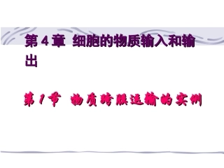 物质跨膜运输的实例-