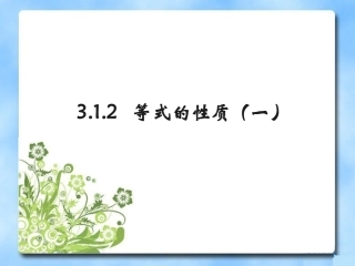 等式的性质第一课时课件