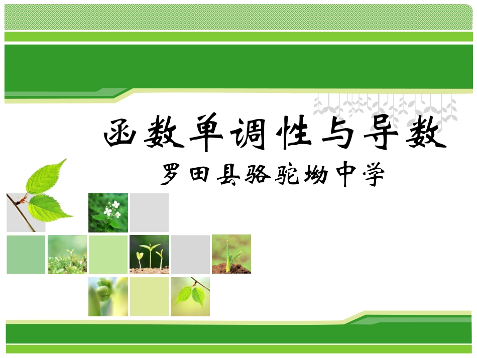 函数单调性与导数说课_第1页