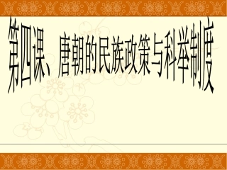 《唐朝民族政策与科举制度》课件1