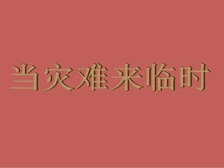 《当灾害来临时》课件1