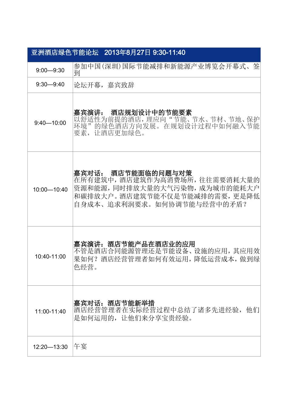 2013节博会亚洲酒店绿色节能论坛方案_第2页