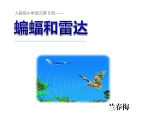 人教版小学语文四年级下册《11蝙蝠和雷达》PPT课件