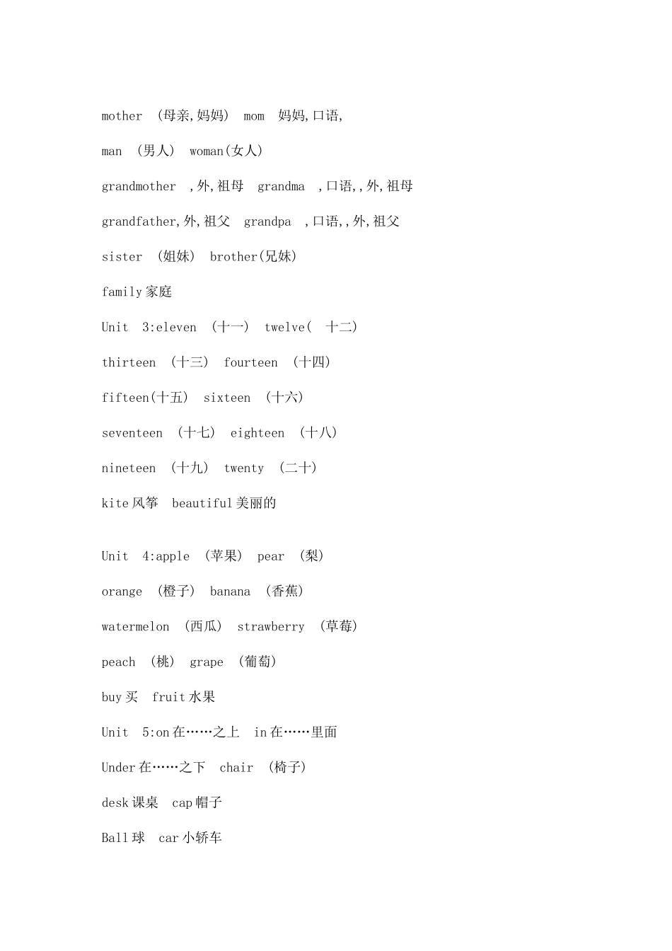 PEP英语小学英语词汇表_第3页