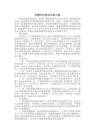 师德师风方案MicrosoftWord文档