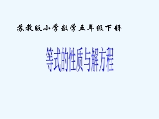 等式的性质与解方程(二)