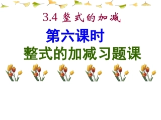 数学：34《整式的加减》习题课件(华东师大版七年级上)