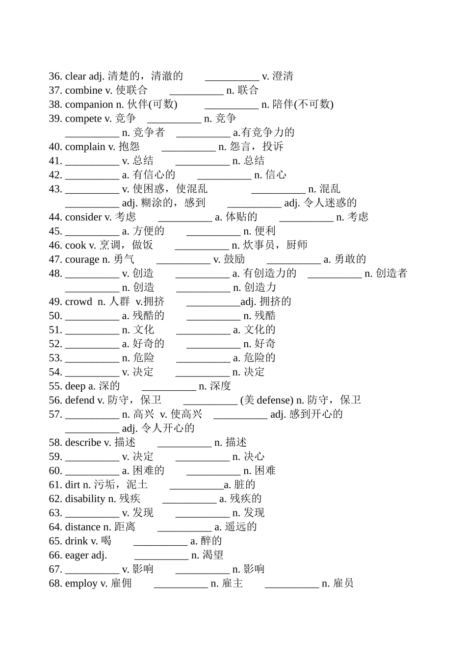 高中英语247组重要单词变形 (2)_第2页