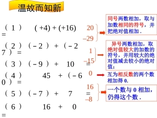 有理数的减法.3.2有理数的减法第1课时