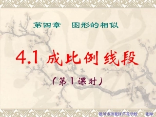 成比例线段与比例的基本性质