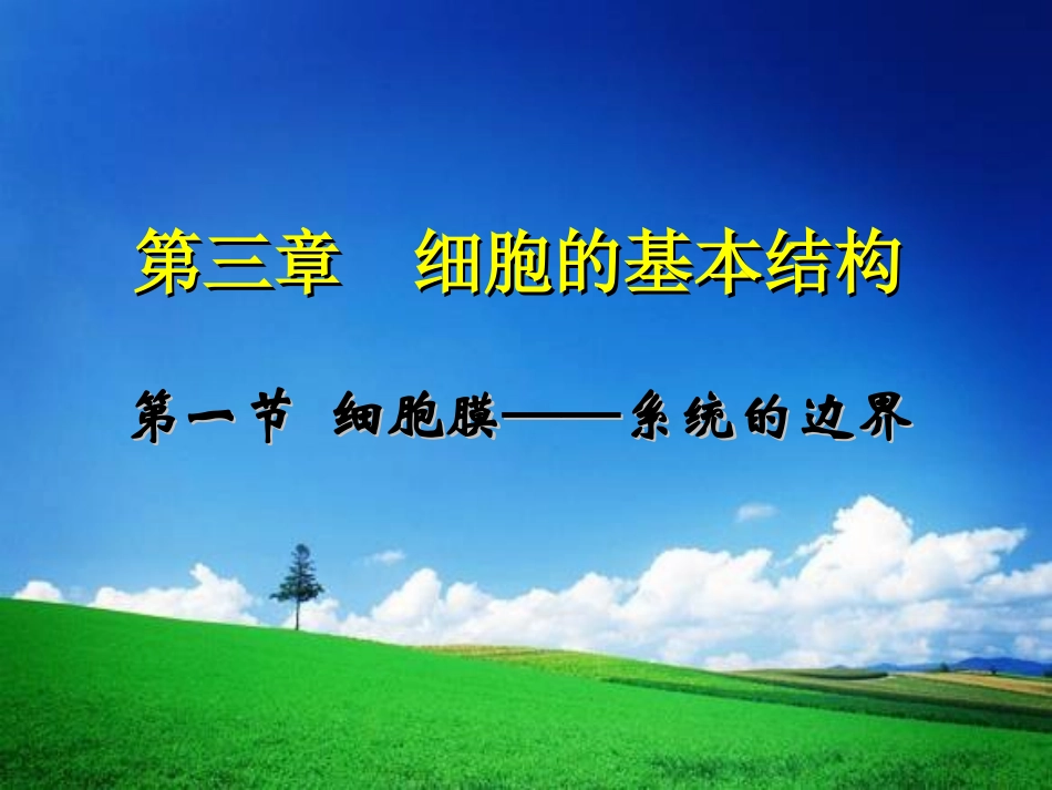 3.1细胞膜--系统的边界_第1页