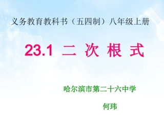 23.1二次根式