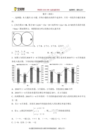 全国I卷2019届高三五省优创名校联考数学(理)试题