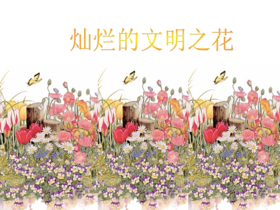 人教版初中九年级思想品德《灿烂的文明之花》课件_第1页