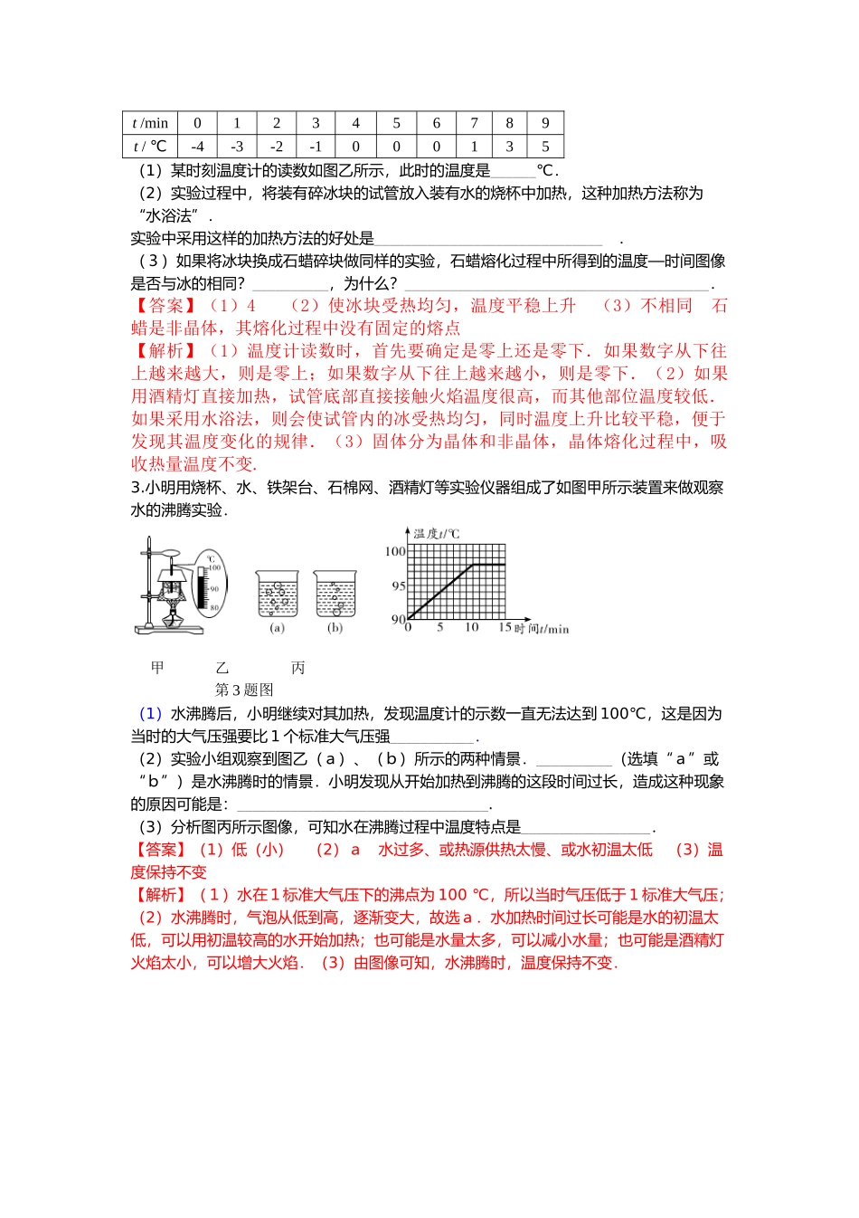 2015中考物理押题卷考点拓展（8份）光学、热学实验探究题_第2页