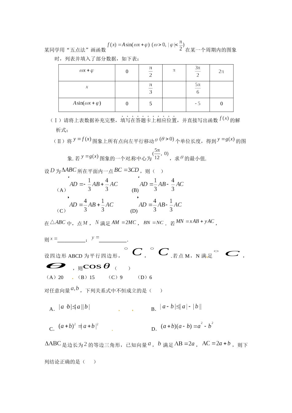 2015年高中数学综合训练(15)_第2页
