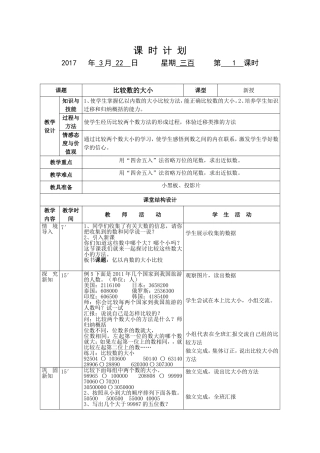 小学人教四年级数学数的大小比较