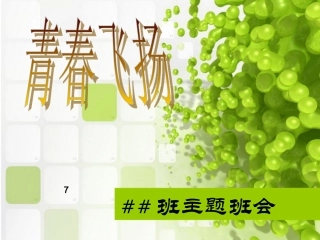 青春飞扬主题班会