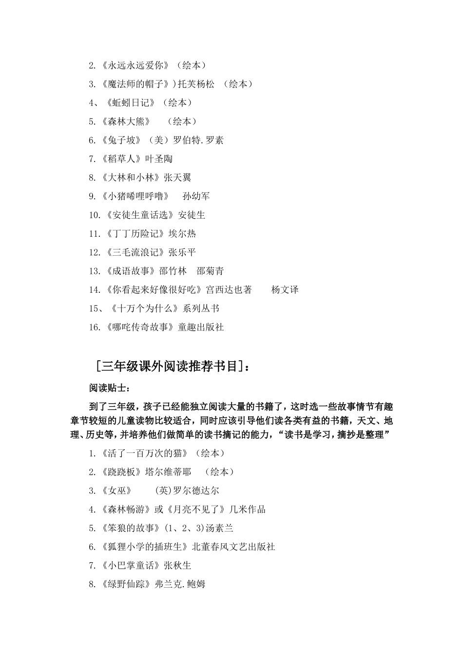 分享几个版本的推荐阅读书目_第2页