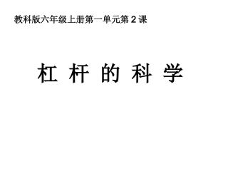 1.2《杠杆的科学》