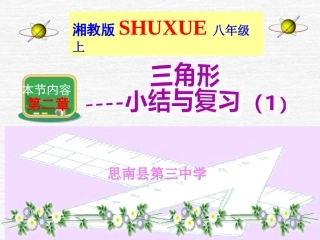 《三角形》小结与复习(1)三角形有关概念(共12张幻灯片)