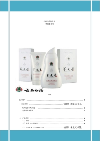云南白药洗发水营销策划方案