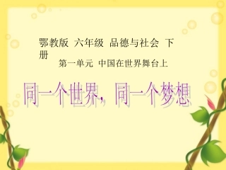 4同一个世界-同一个梦想(鄂教版)六年级品德与社会下册PPT课件1