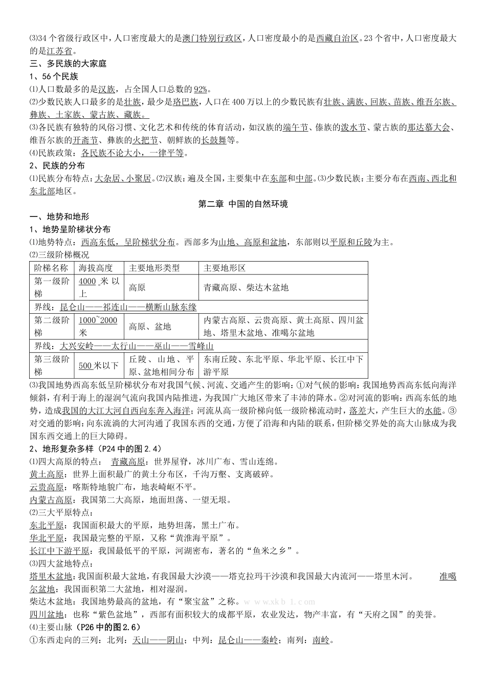八年级地理上册期末复习提纲_第2页