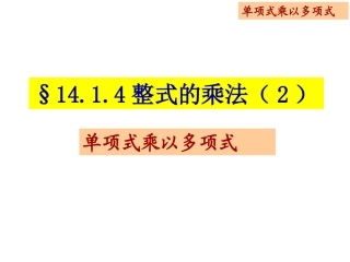 1414单项式乘以多项式