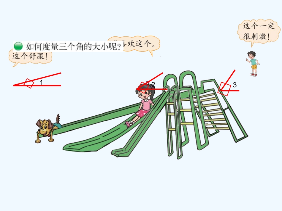 小学数学北师大2011课标版四年级《角的度量一》的课件_第2页